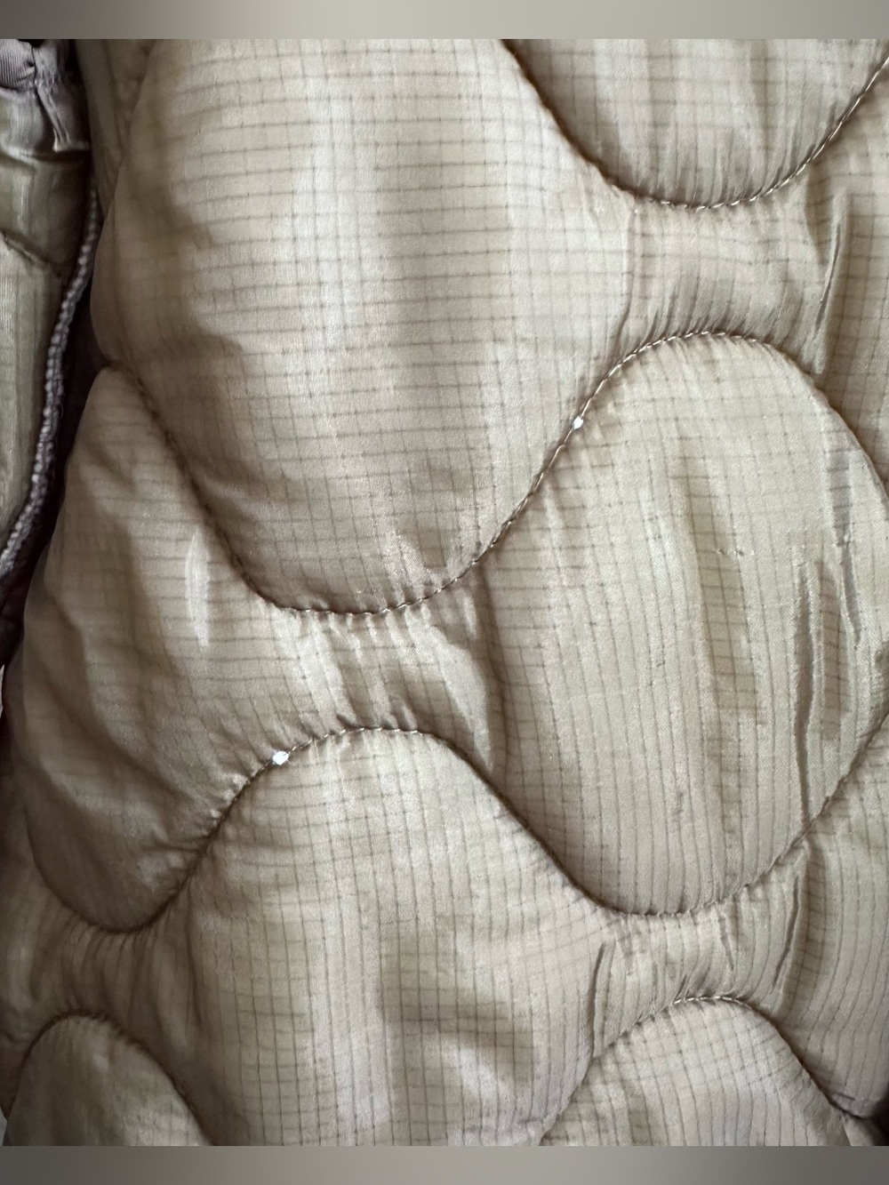 Vintage Olive Green Quilted Military Liner Jacket - Picture 5 of 8